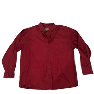 CE Schmidt Men’s Maroon Red Long Sleeve 100% Cotton Workwear Shirt-size XL